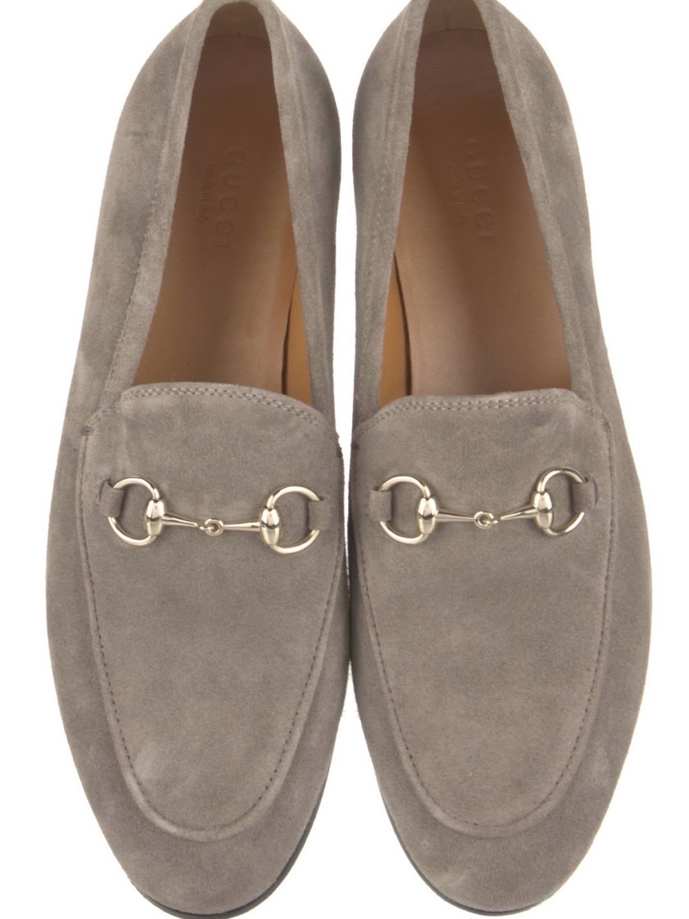 Gucci Taupe Suede Horsebit Loafers